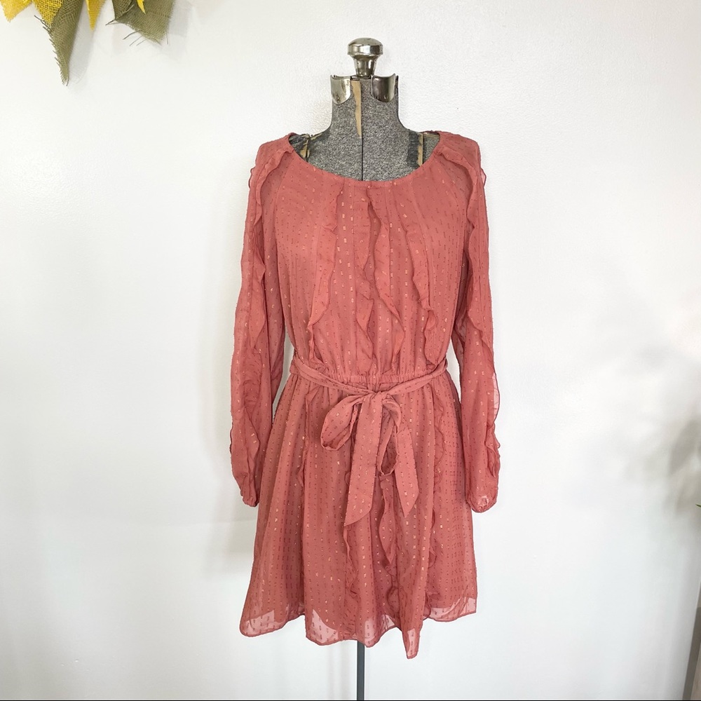 Long sleeve S, M long sleeve peach pink dress girly